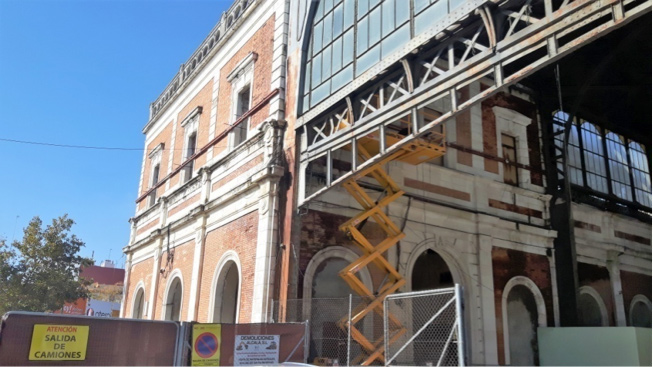 Estabilizador de fachada en la antigua estación de San Bernardo (Sevilla) - Alquiansa