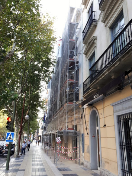 Andamios europeos de marcos para la rehabilitación de fachadas - Alquiansa