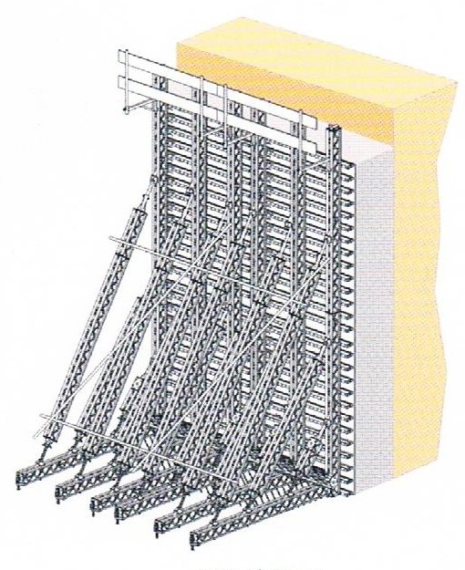 Apeos verticales con andamio multidireccional - Alquiansa