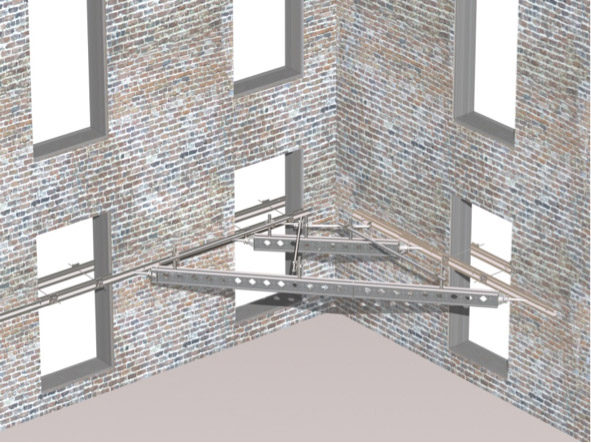 Estabilizador de fachada y apuntalamiento de dos forjados de un edificio - Alquiansa