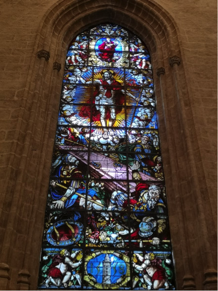 Andamios para la restauración de las vidrieras de la Catedral de Sevilla - Alquiansa