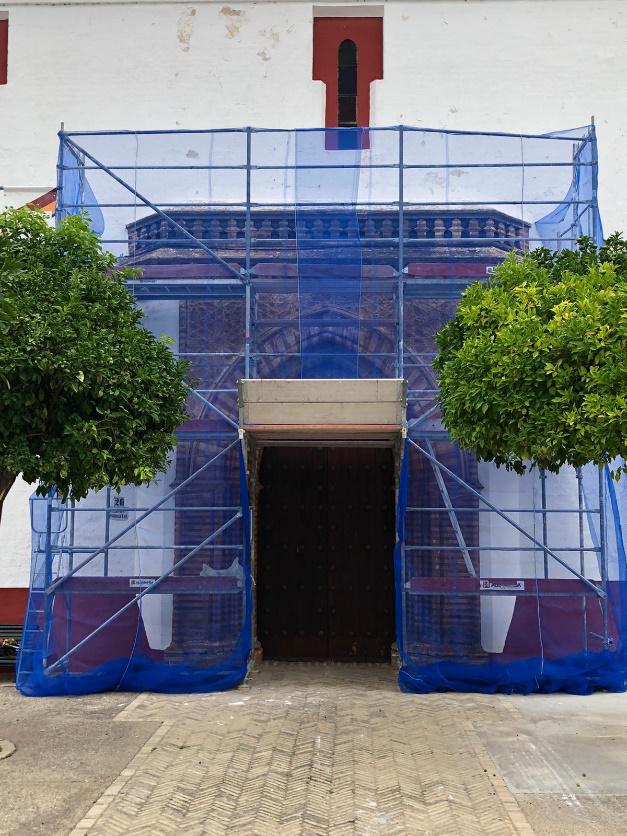 Restauración portada gótico mudéjar iglesia de San Pablo Aznalcázar - Alquiansa