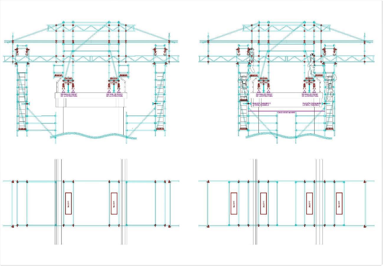 Estructuras móviles con desplazamientos laterales para pasarela de puerto - Alquiansa