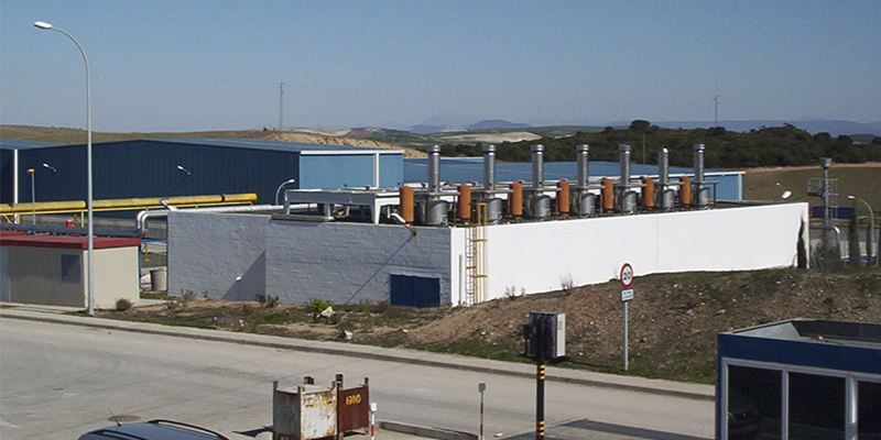Apuntalamiento vigas cubierta planta reciclado Mirabundo Cádiz - Alquiansa