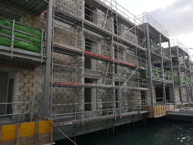 Gibraltar Andamios para la construcción del Centro Residencial Ocean Village Gibraltar - Alquiansa