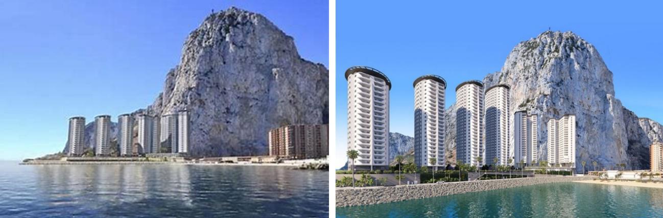Gibraltar,  primera fase de la construcción del Hassan Centenary Terraces. - Alquiansa