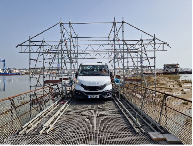 Estructura móvil para la rehabilitación del tramo de acceso al muelle de Tharsis, Huelva - Alquiansa